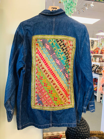 Bohemian style handcrafted Ethnic Denim Jacket # 6944