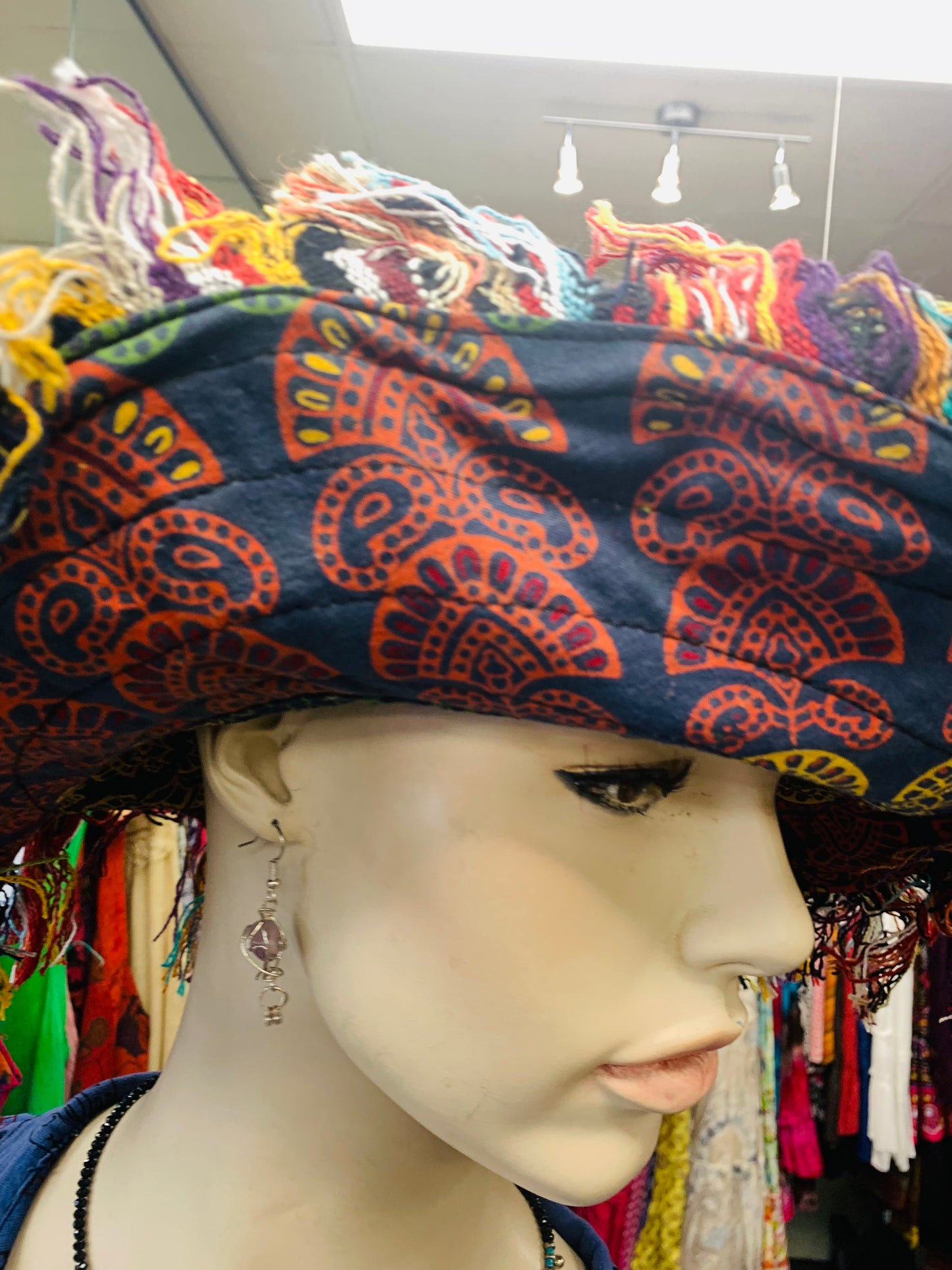 BOHEMIAN STYLE HANDCRAFTED REVERSIBLE HIPPIE SUN HATS #8456
