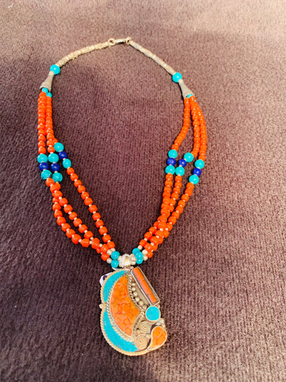 BOHEMIAN STYLE HANDCRAFTED TIBETAN NECKLACE #1826