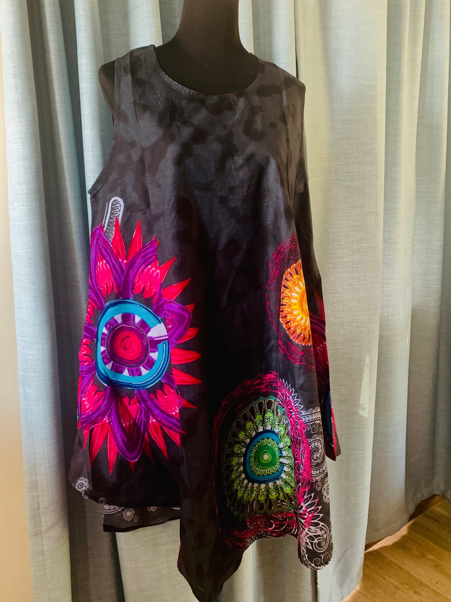 Bohemian style handcrafted cotton dress #0690